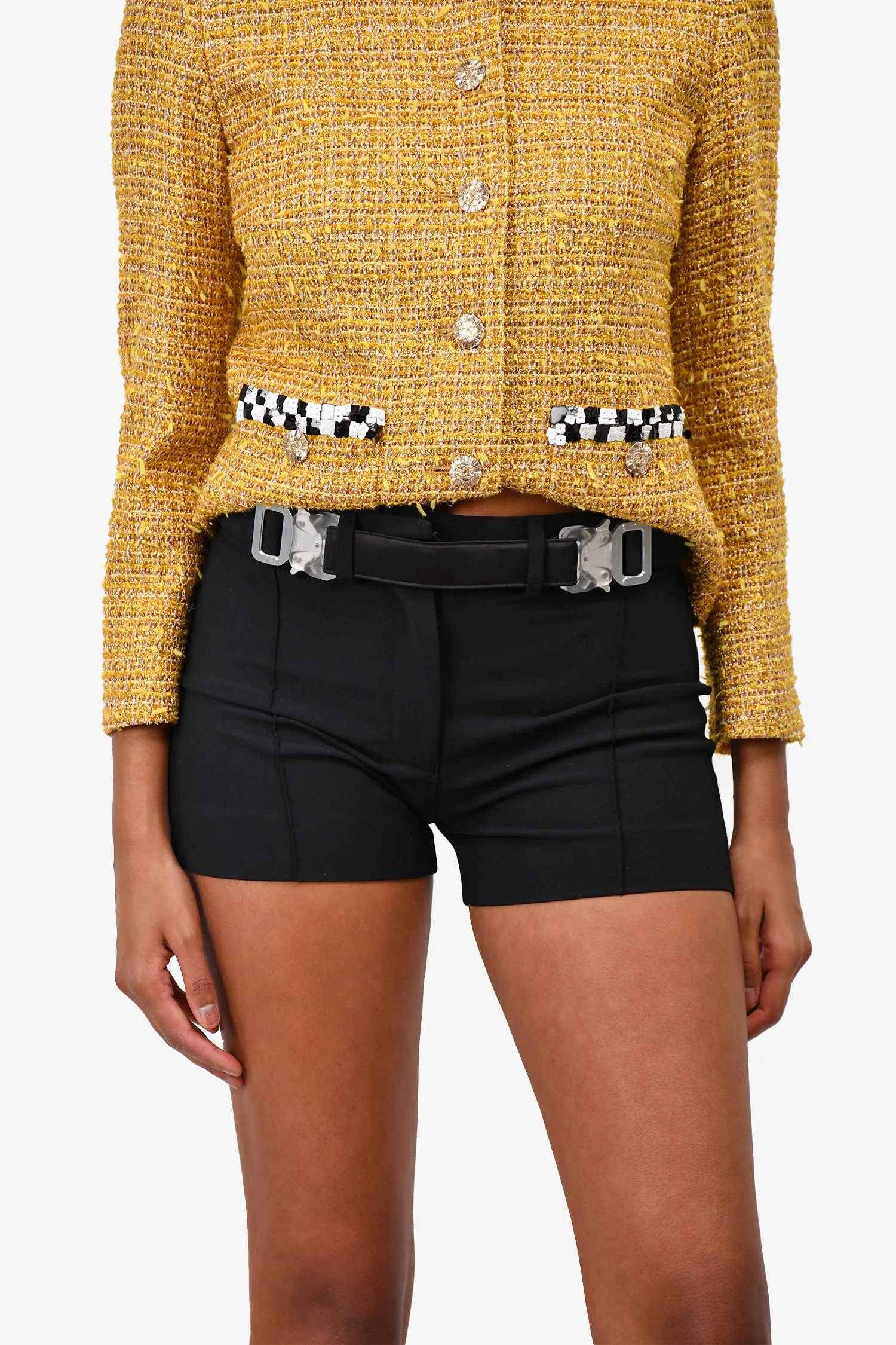 1017 ALYX 9SM Shorts Mini Noirs avec Ceinture à Boucle Taille 36