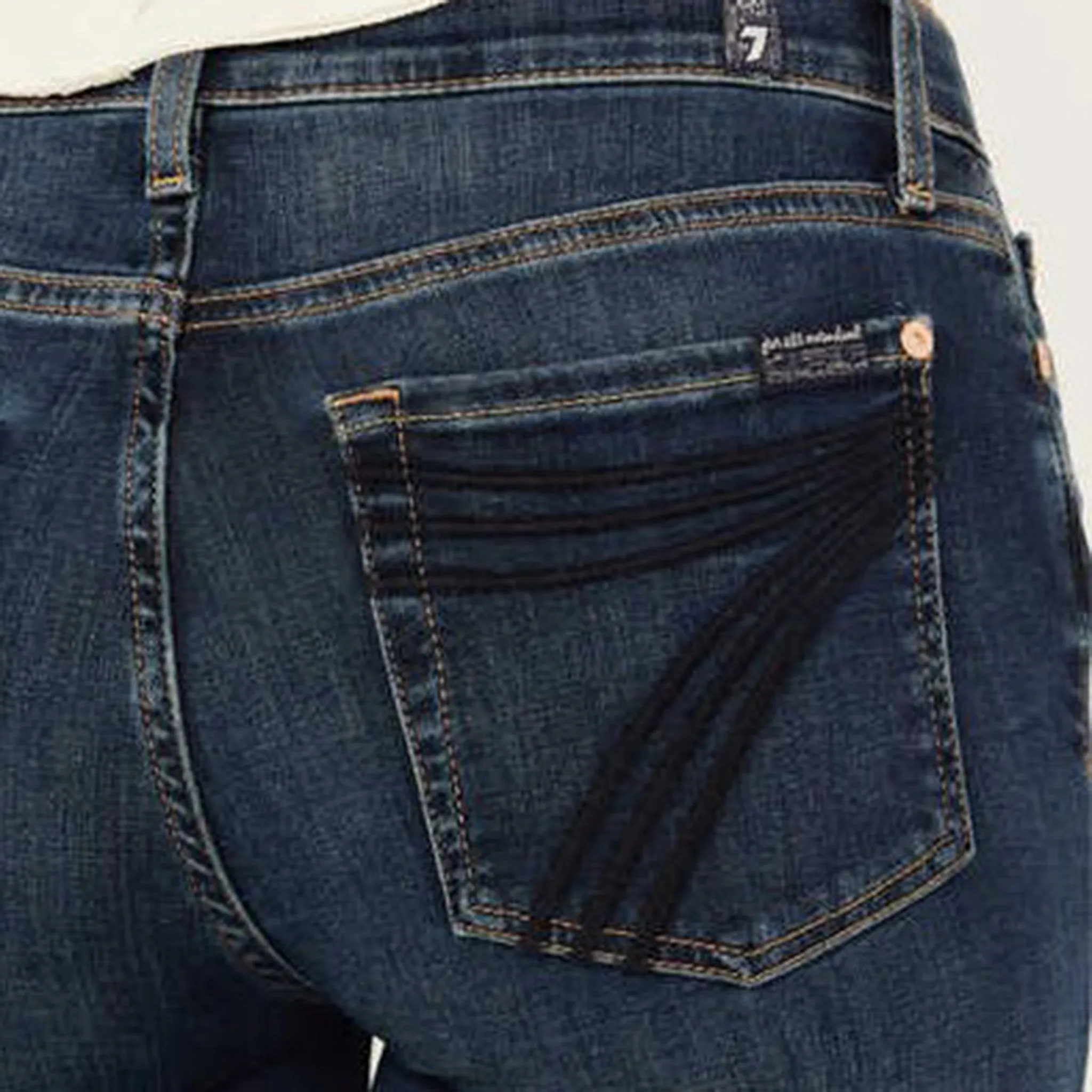 7 For All Mankind Pantalon pour Femme en Jean Noir