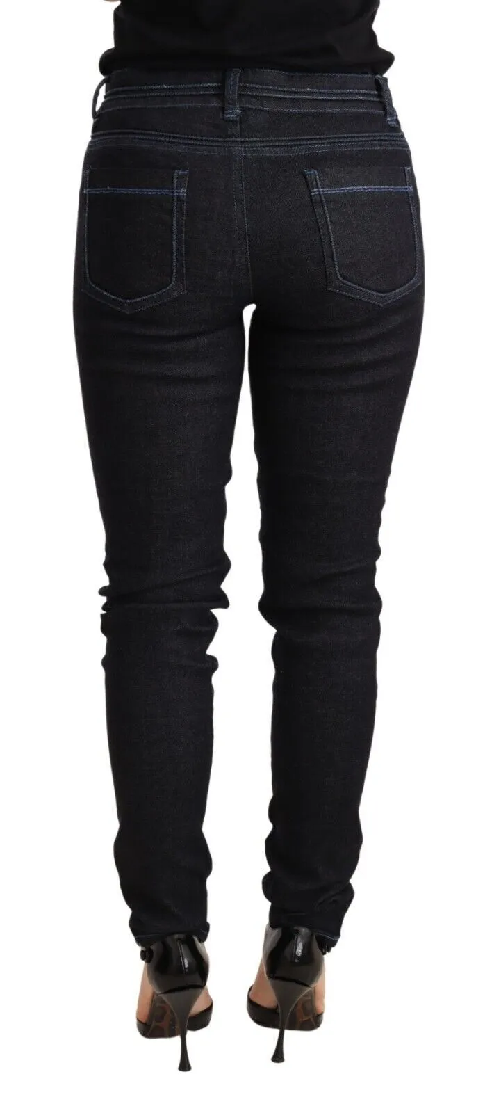 Acht  Pantalon Femme Coton Taille Basse Coupe Slim  Jeans Femme