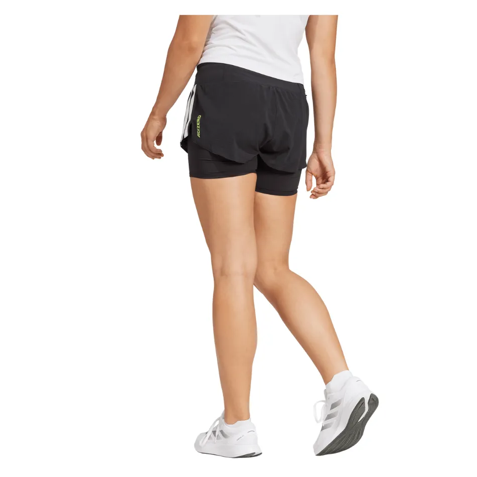 Adidas Femme Adizero 2 en 1 Short Noir SS25