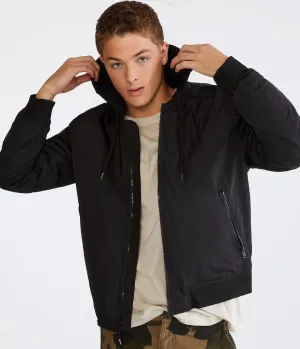 Veste bomber à capuche pour hommes Aeropostale - Taille L - Polyester - Mode et vêtements pour adolescents Noir Aeropostale
