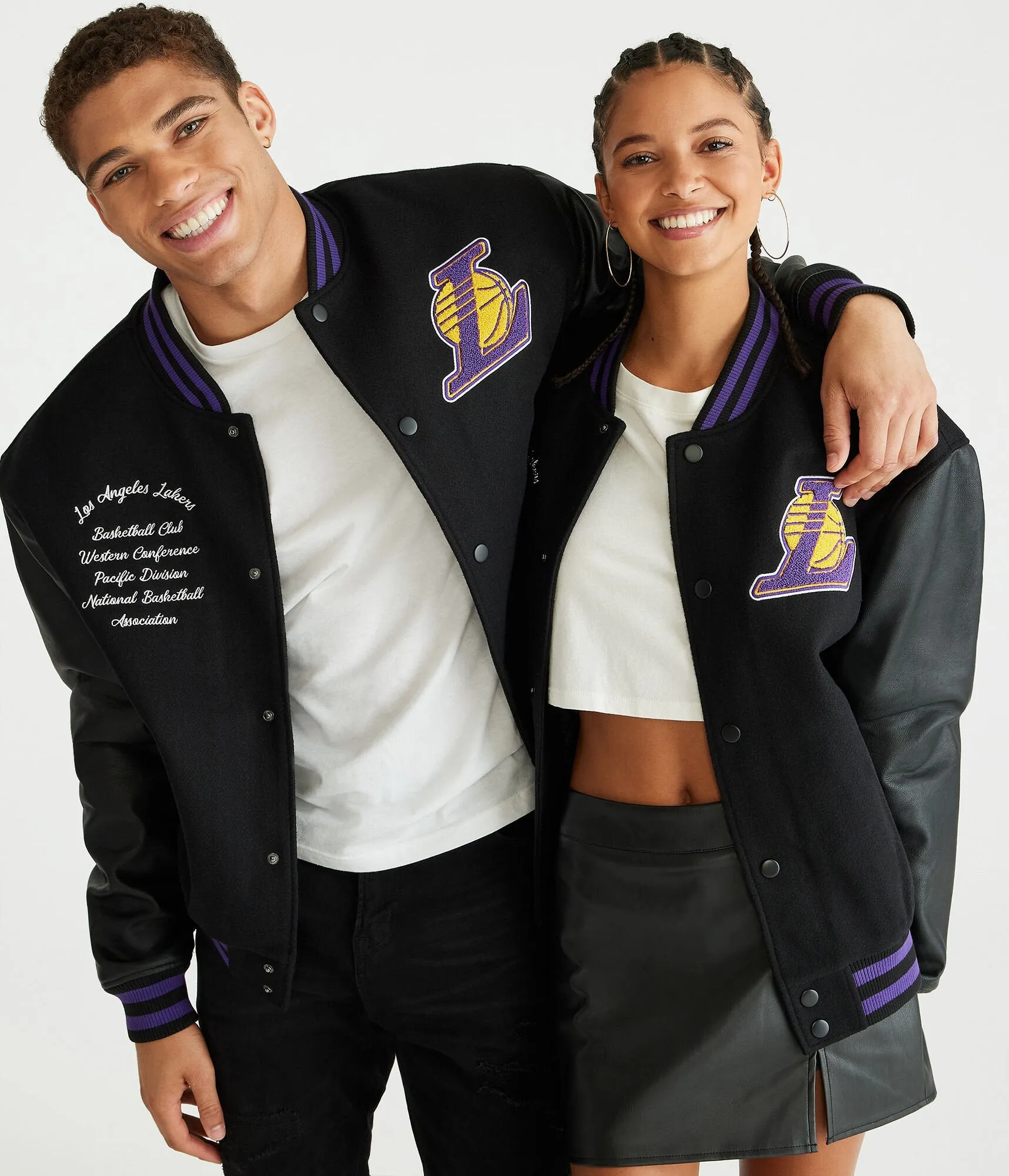 Veste bomber Aeropostale pour hommes Los Angeles Lakers - Taille S - Coton - Mode et vêtements pour adolescents Noir Aeropostale