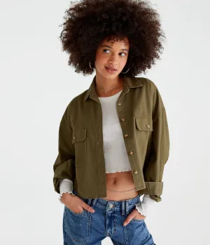 Veste chemise décontractée pour femmes Aeropostale - Vert Becket - Taille XS - Coton - Mode et vêtements pour adolescents Vert Becket Aeropostale
