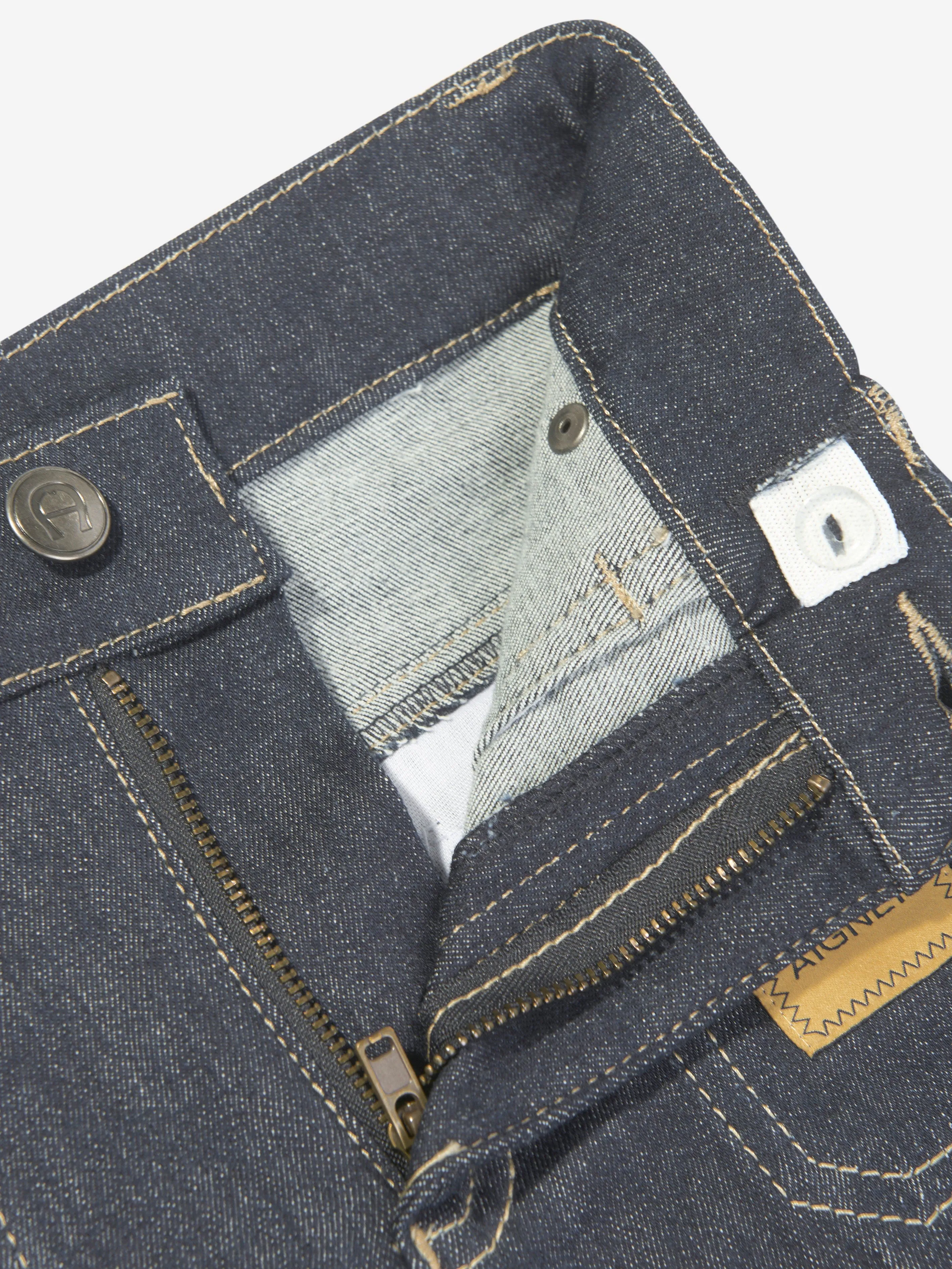 Aigner Shorts en Denim Élastique pour Garçons en Bleu