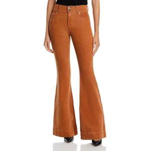 Alice et Olivia Jeans Femme à Taille Haute en Velours Côtelé