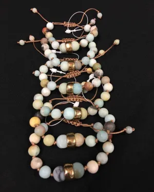 Bracelet ajustable en amazonite