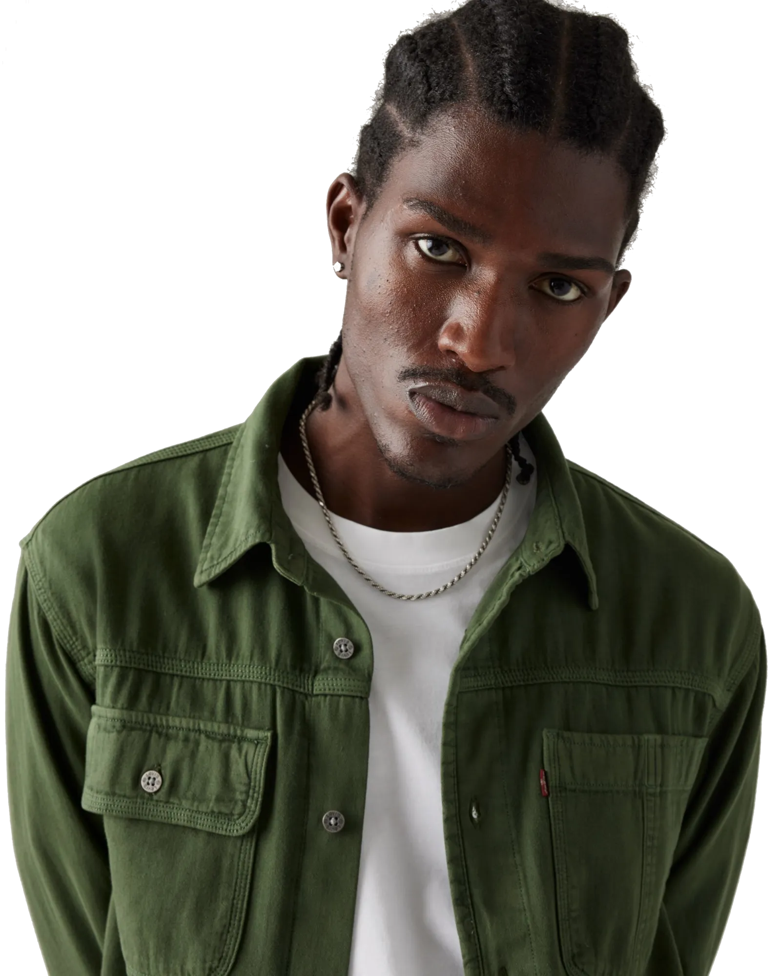 Chemise de travail Auburn en teinture vêtement vert Erick Kombu