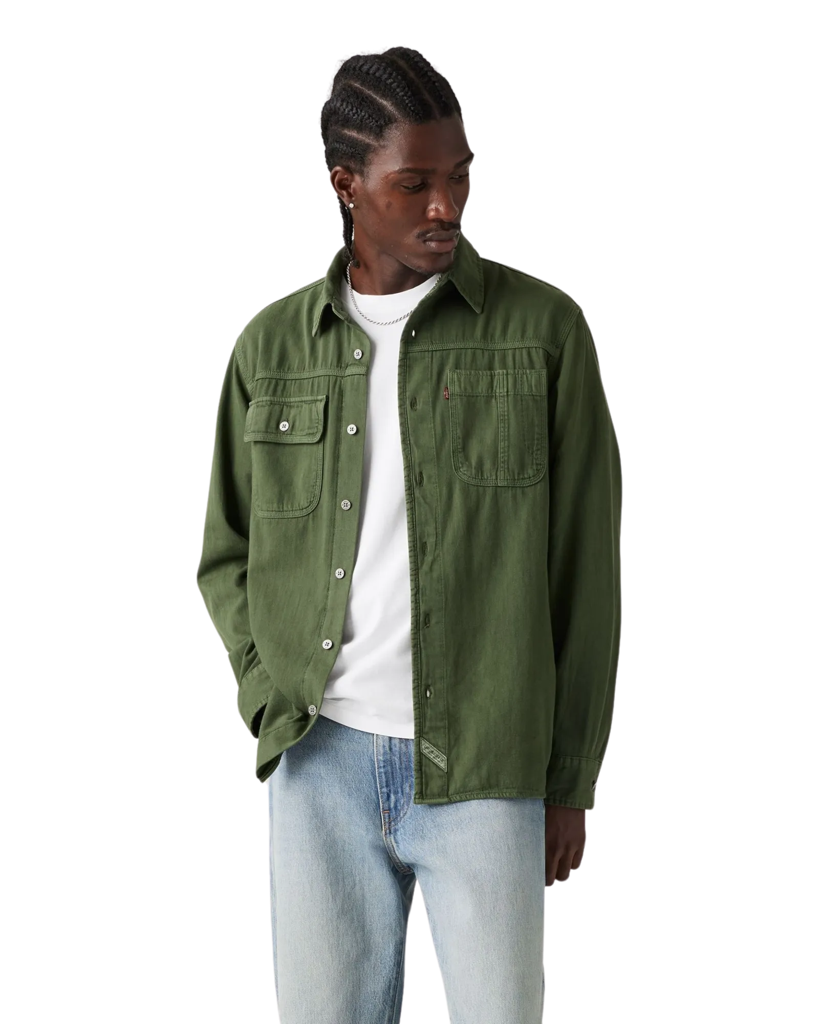 Chemise de travail Auburn en teinture vêtement vert Erick Kombu