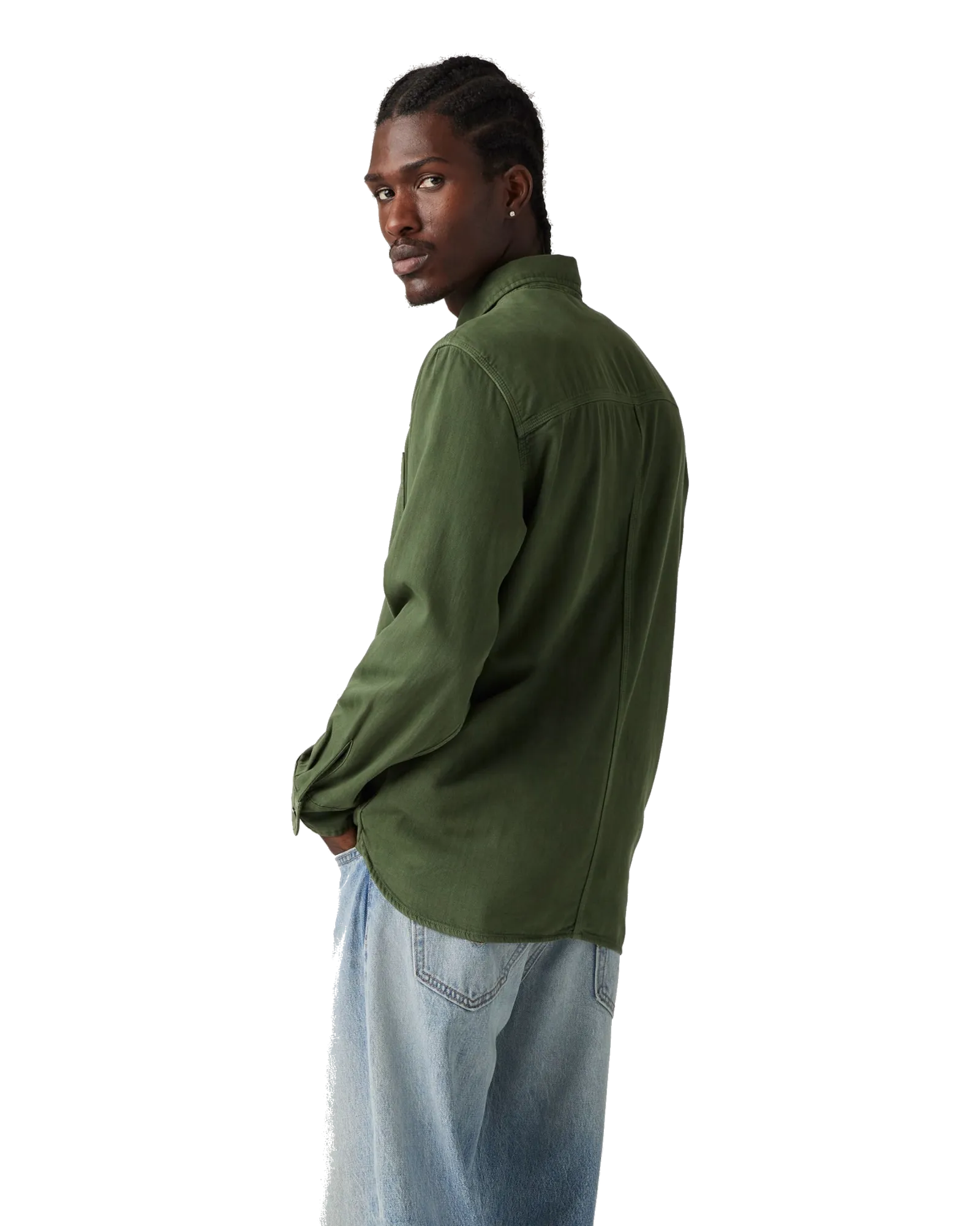Chemise de travail Auburn en teinture vêtement vert Erick Kombu