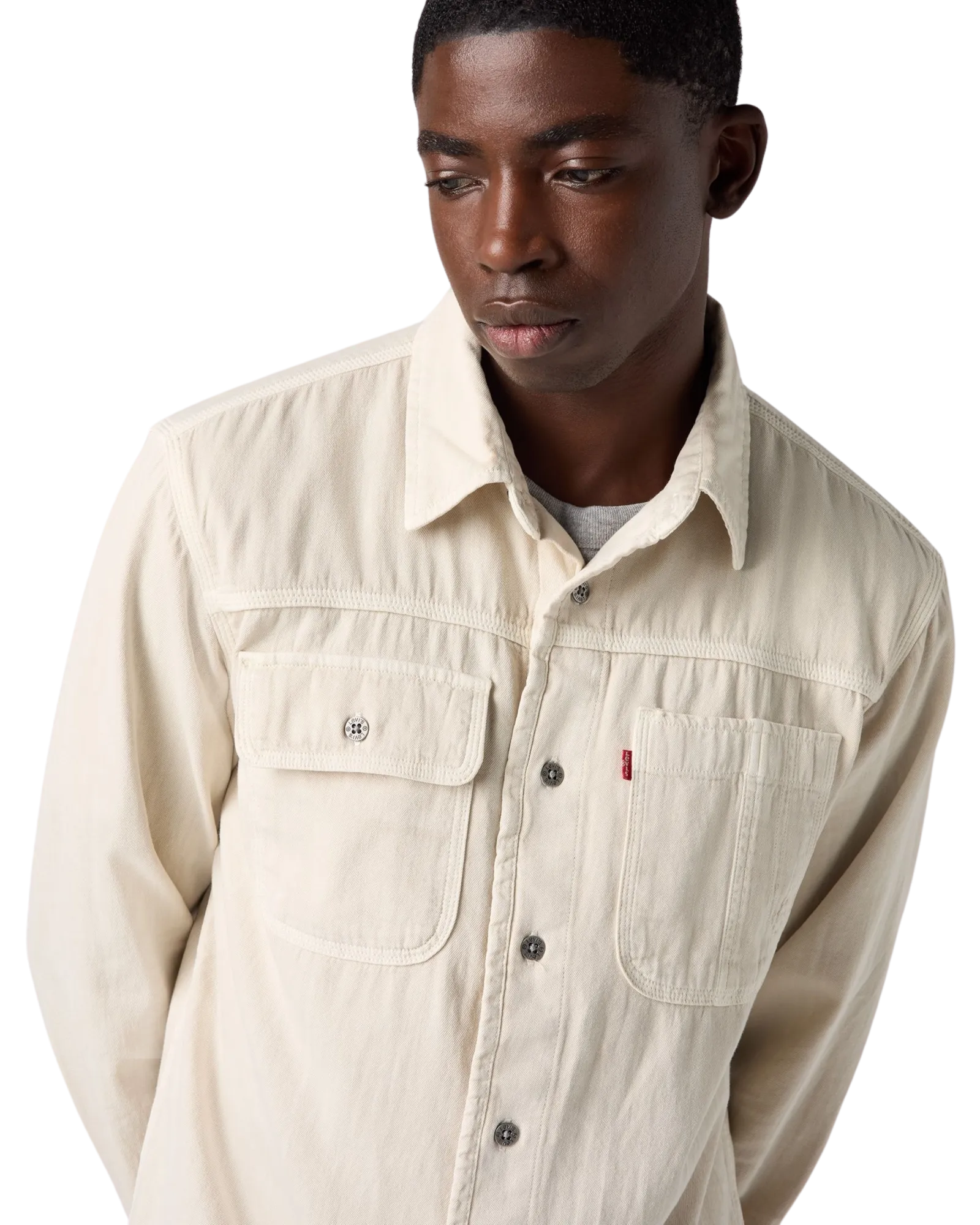 Chemise de travail Auburn en teinture vêtement Harp Silver Birch
