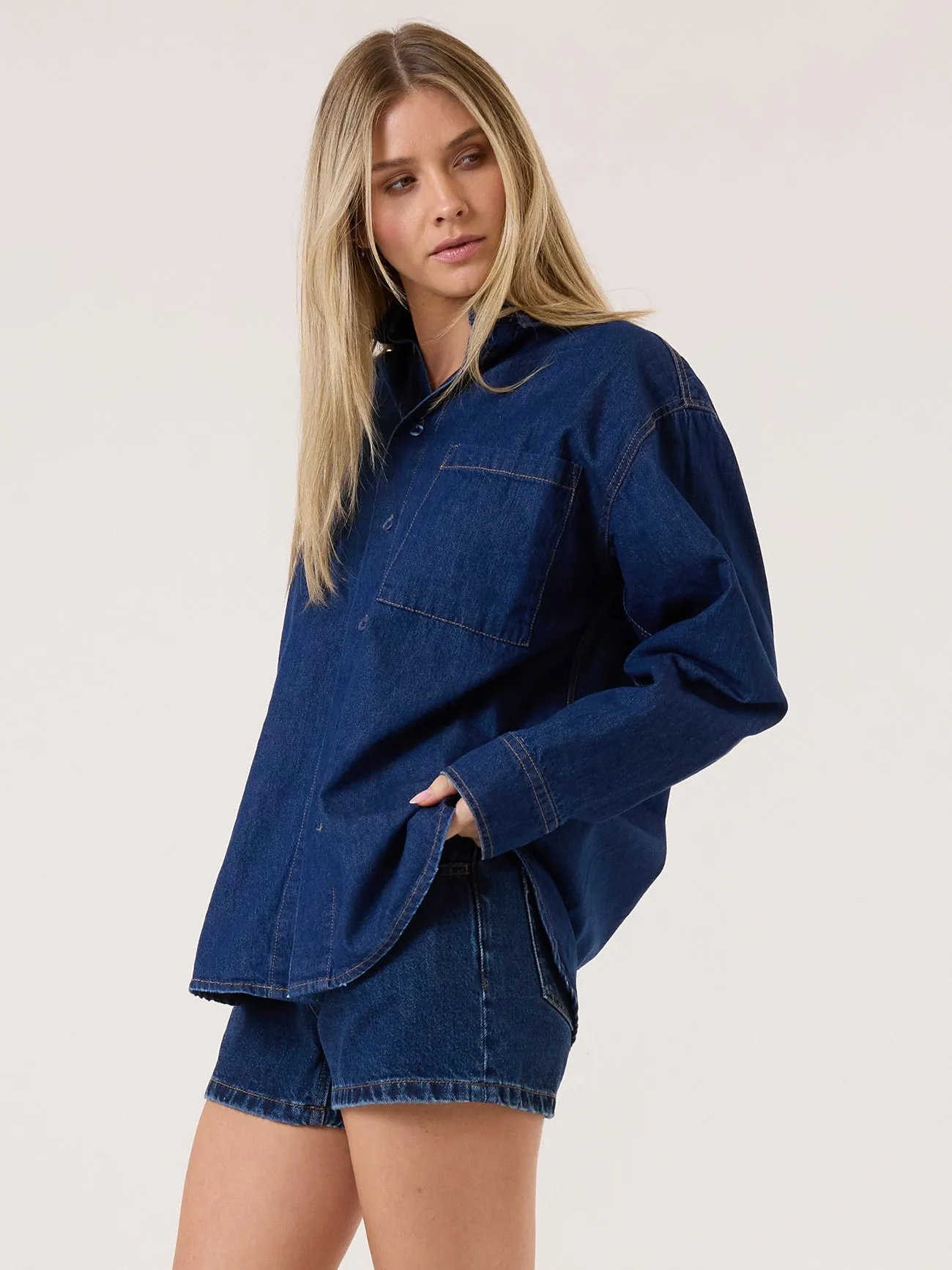 Chemise en Denim Austin - Rinçage Double Indigo