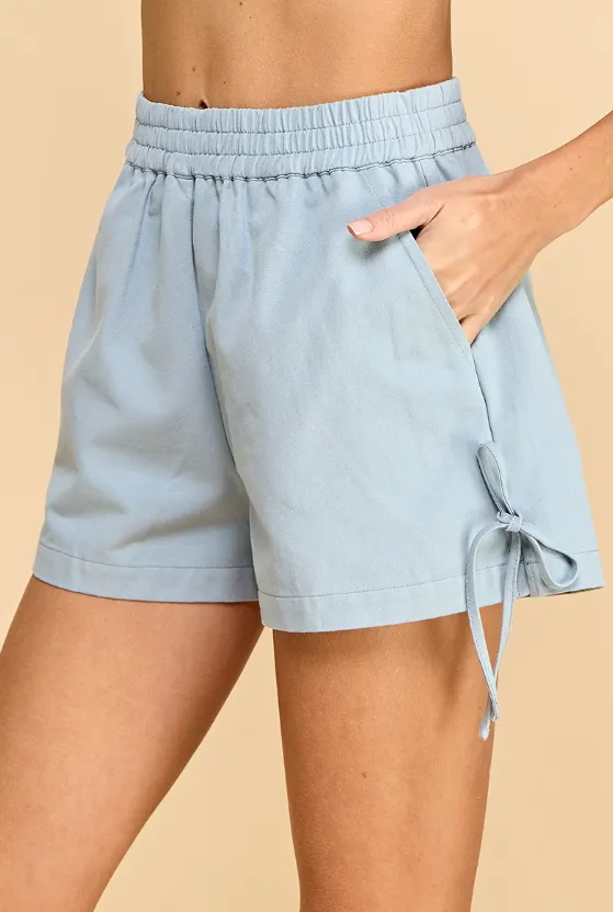 Short en Jean Averi avec Nœud Latéral