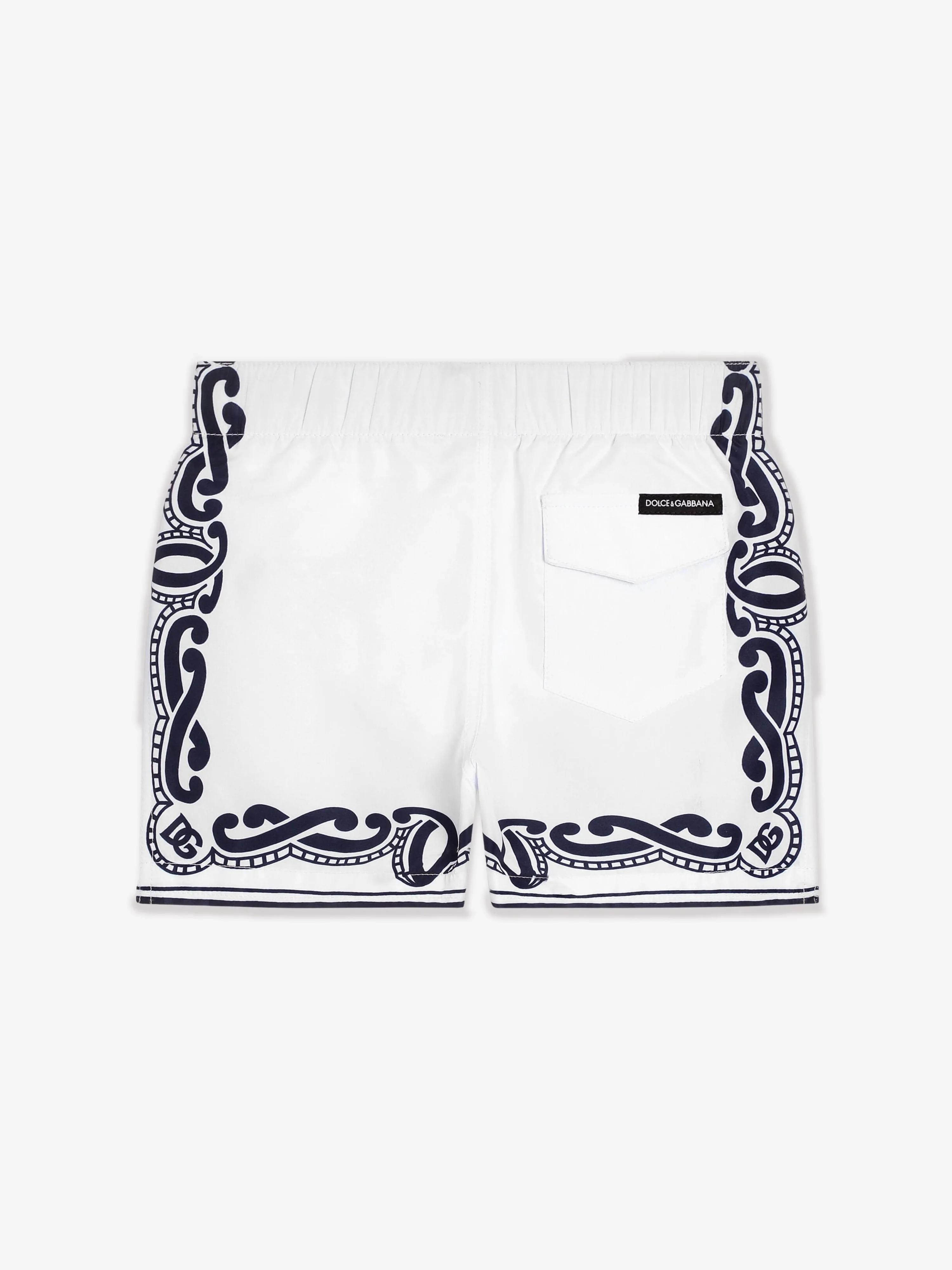 Short de bain imprimé bandana pour bébé garçon en blanc