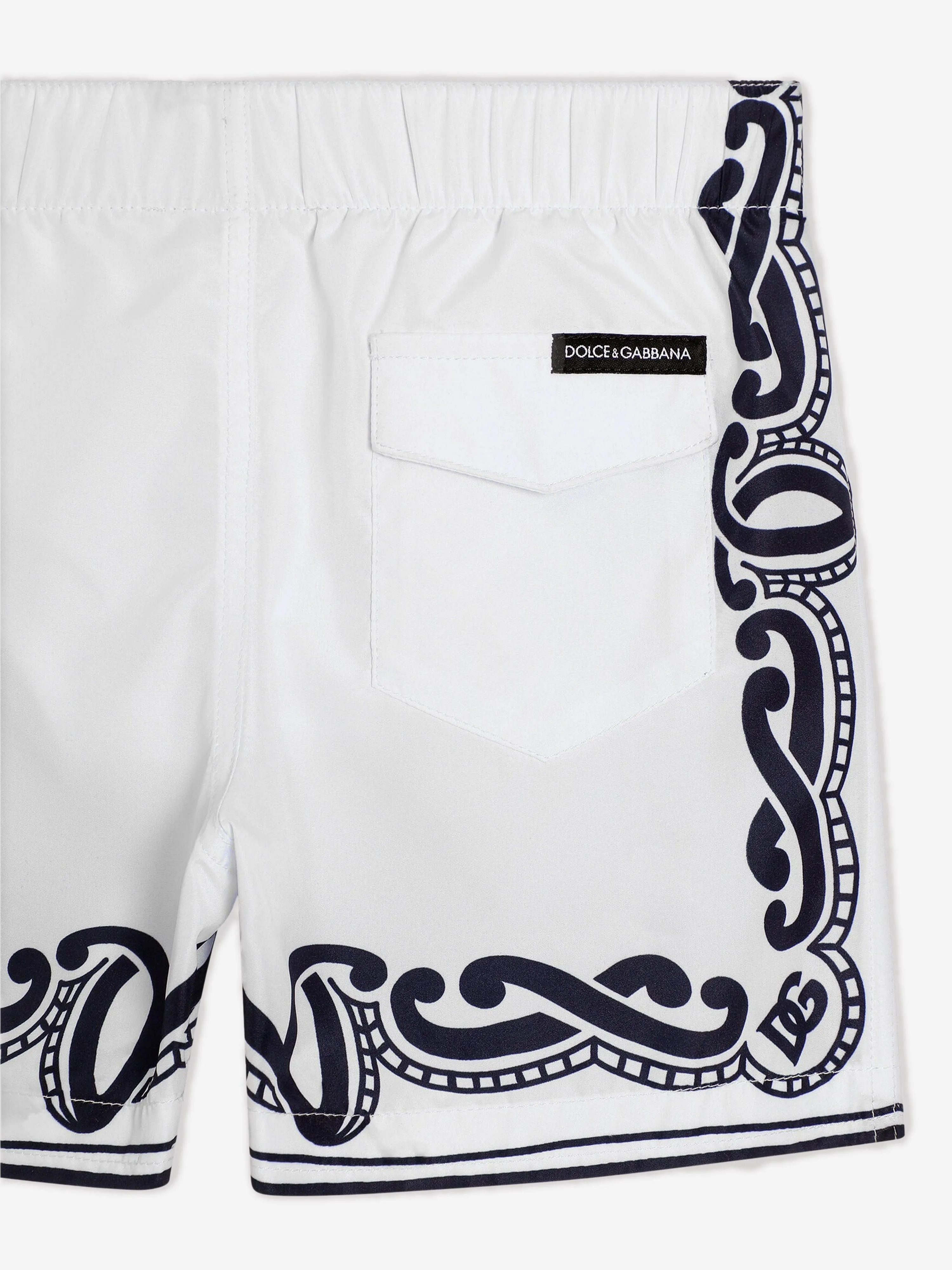 Short de bain imprimé bandana pour bébé garçon en blanc