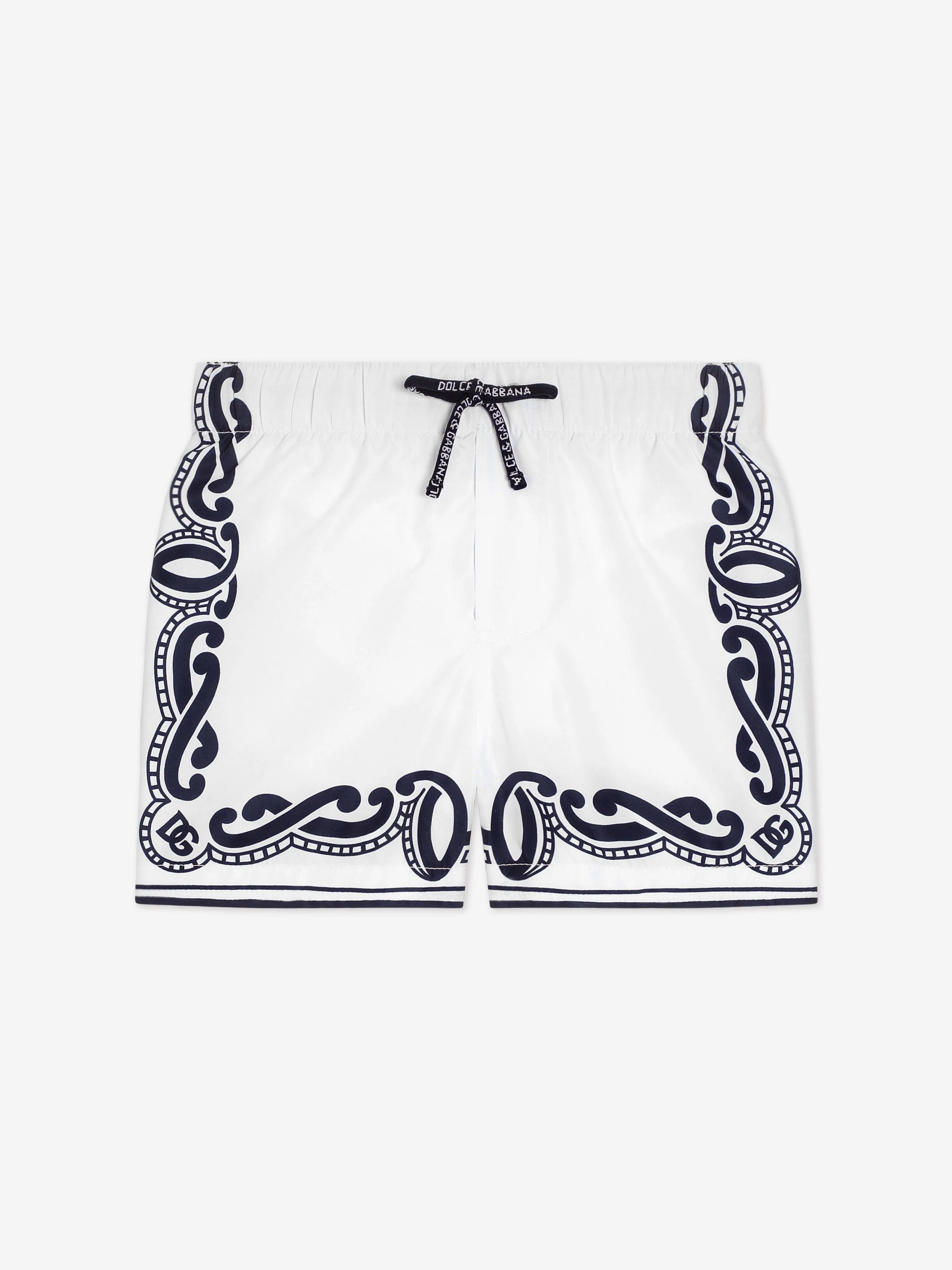 Short de bain imprimé bandana pour bébé garçon en blanc