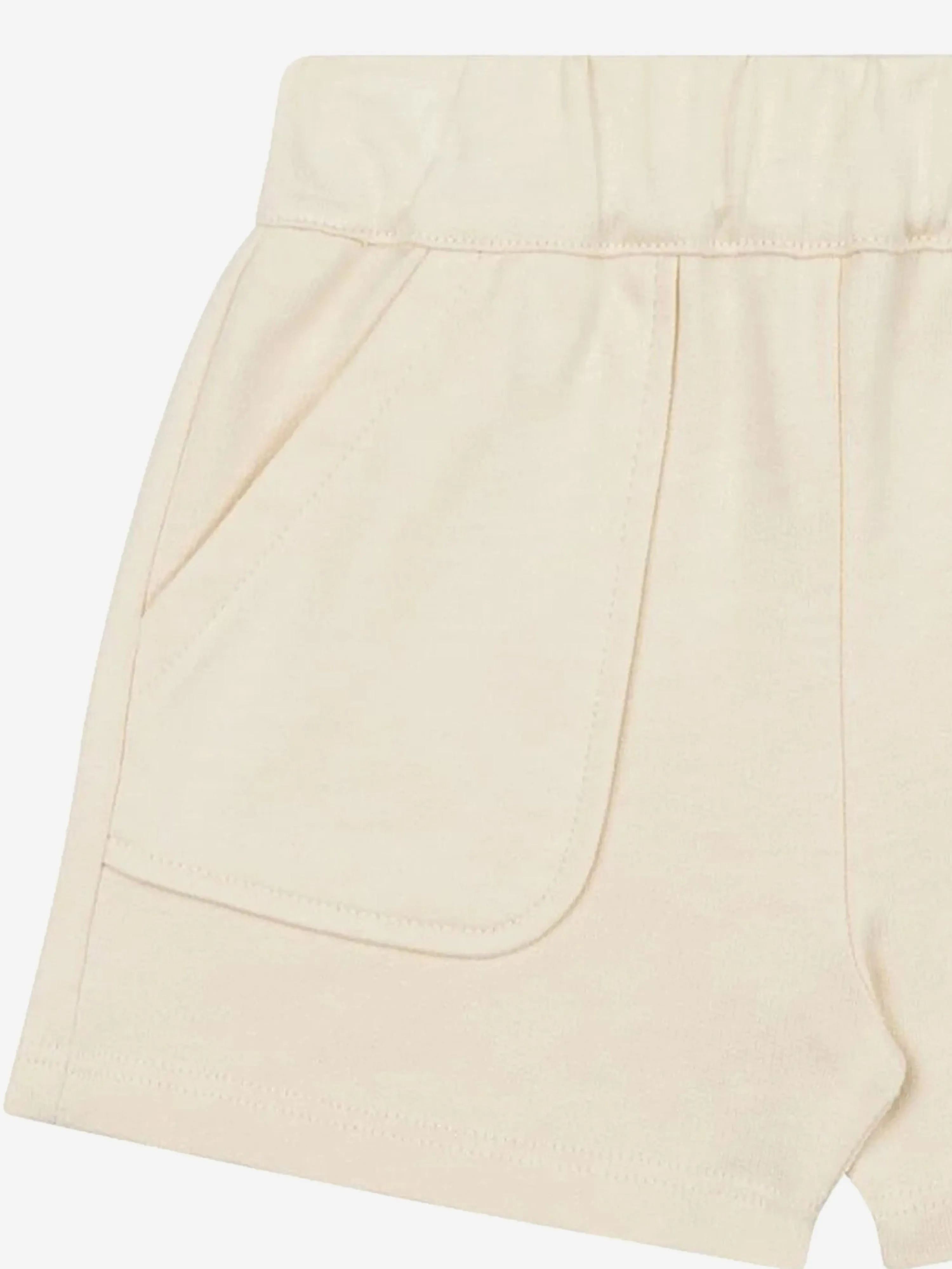 Short en fausse fourrure ours bébé beige