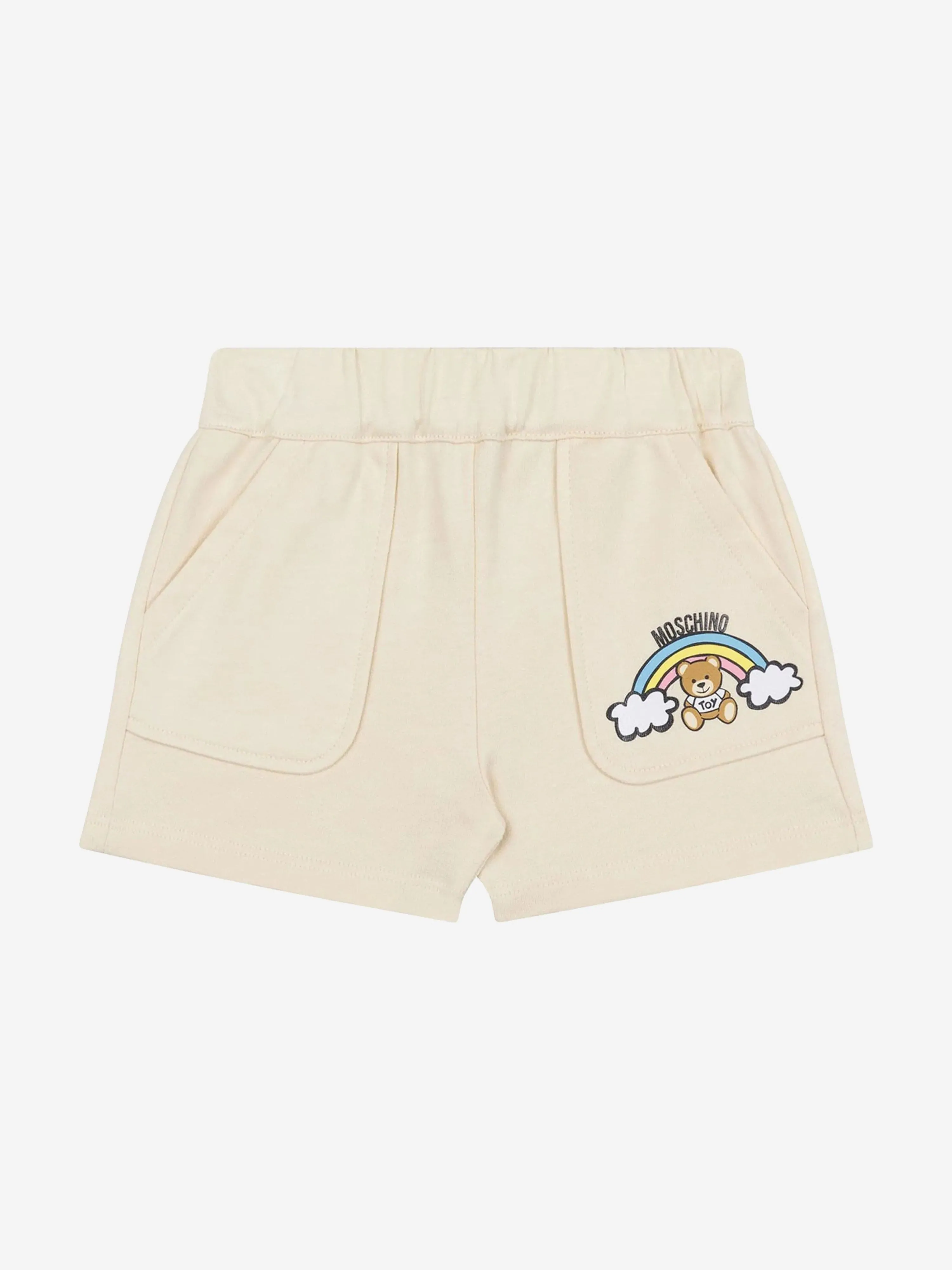 Short en fausse fourrure ours bébé beige