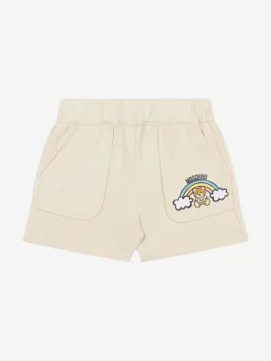 Short en fausse fourrure ours bébé beige