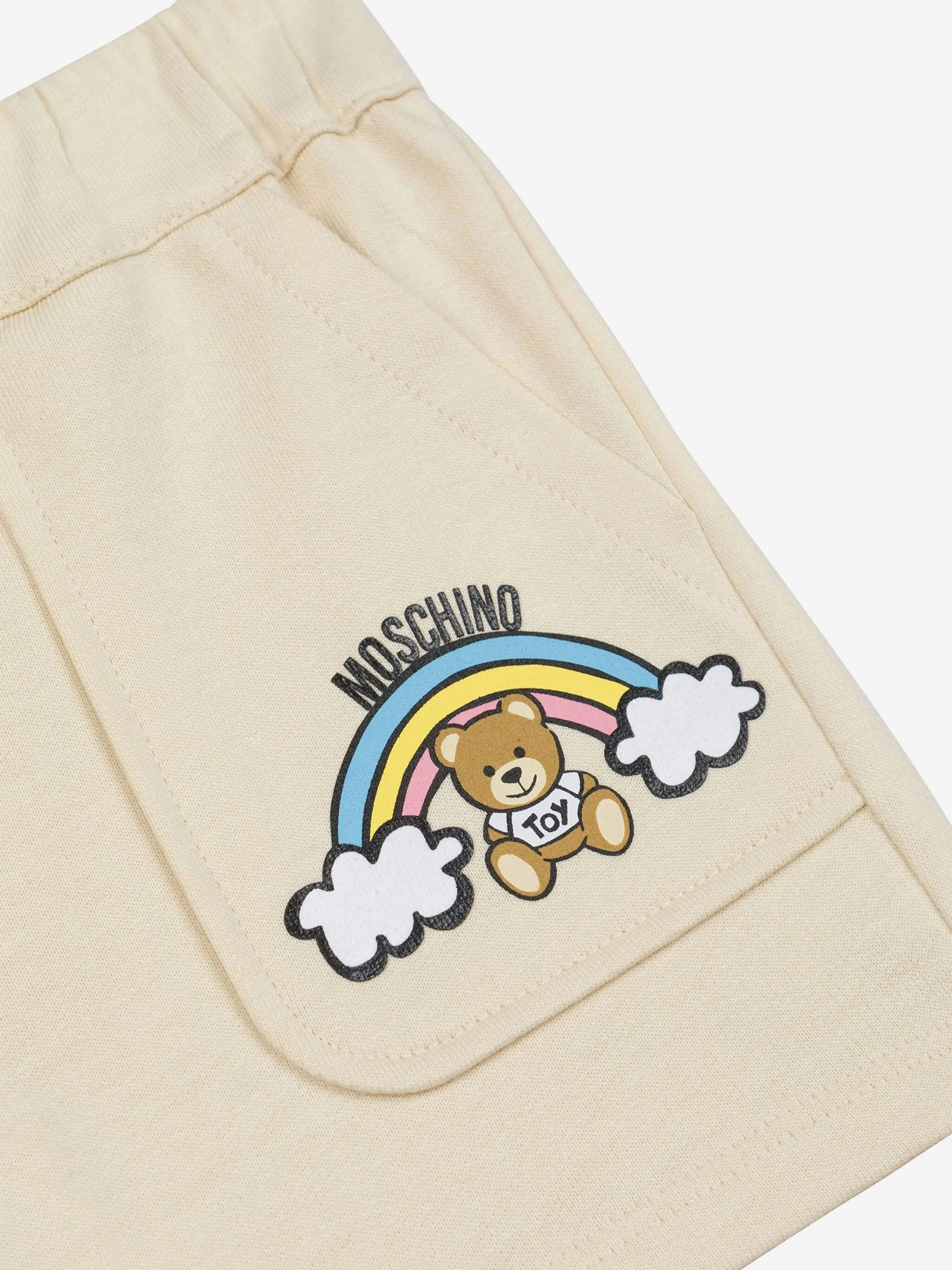 Short en fausse fourrure ours bébé beige
