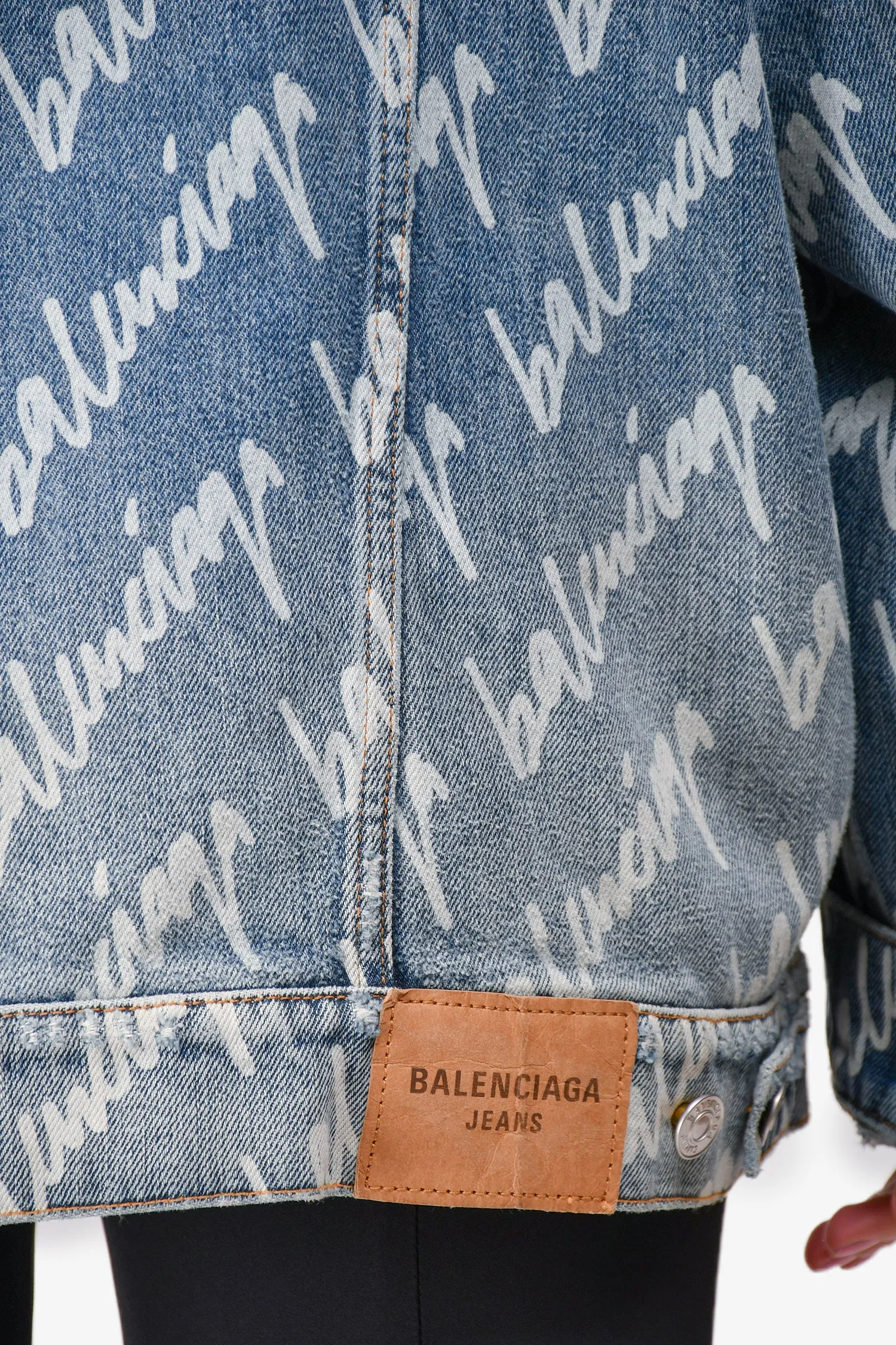 Veste en denim bleu avec logo Balenciaga taille L pour homme
