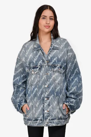 Veste en denim bleu avec logo Balenciaga taille L pour homme