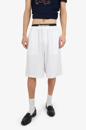 Balenciaga Shorts à bande avec logo blanc Taille M Homme