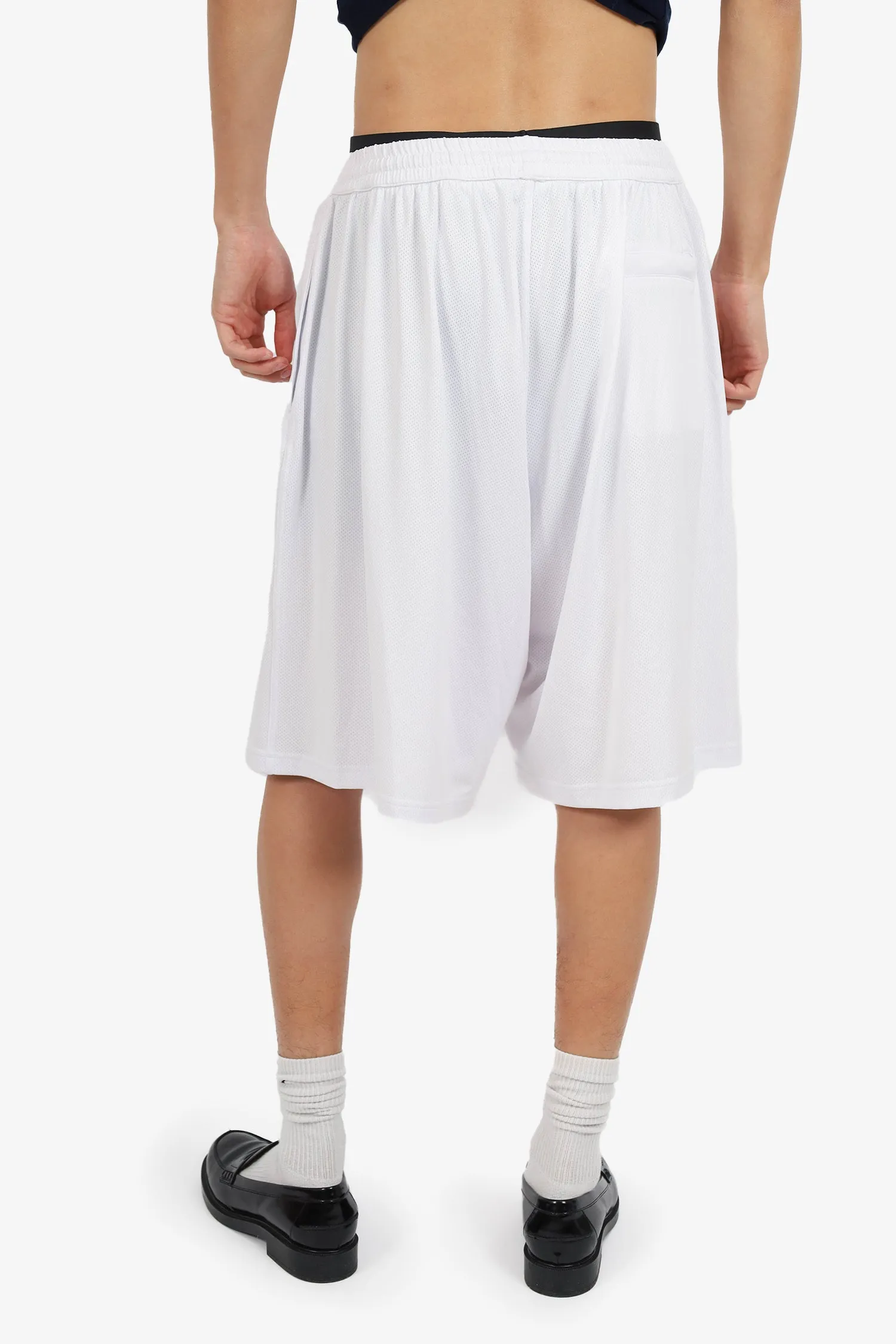 Balenciaga Shorts à bande avec logo blanc Taille M Homme