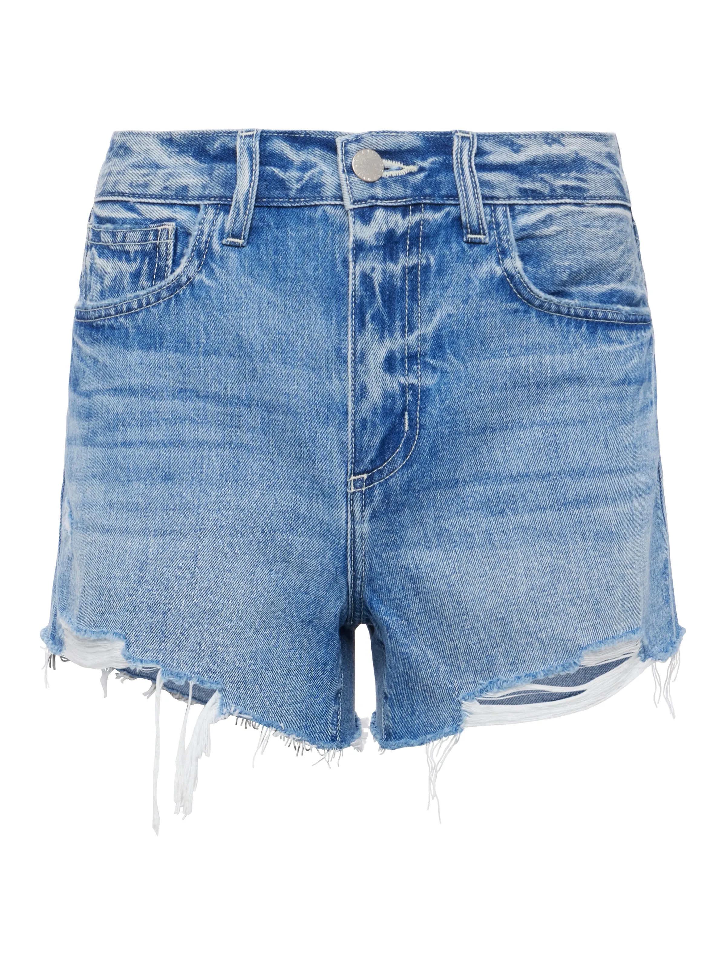 Short en Jean Brut à Ourlet Découpé Beck