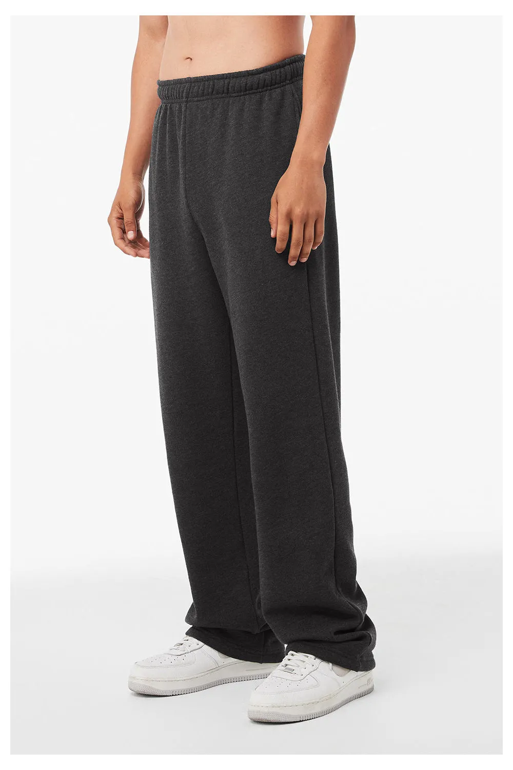 Bella   Canvas Pantalon de survêtement droit pour homme avec poches - Gris foncé chiné
