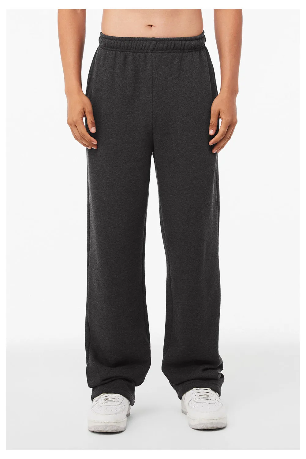 Bella   Canvas Pantalon de survêtement droit pour homme avec poches - Gris foncé chiné
