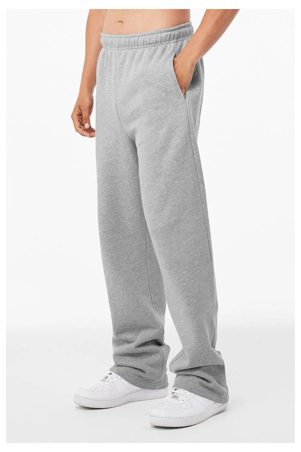 Bella   Canvas Pantalon de survêtement droit pour homme avec poches - Gris chiné