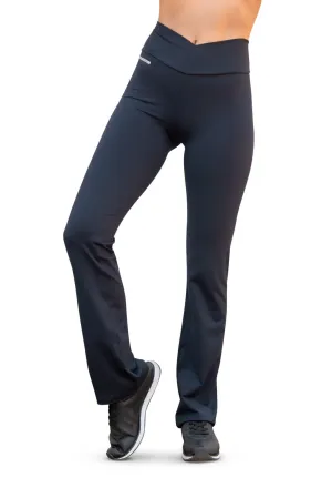 Bia Brazil Activewear Pantalon Bootcut à Devant en V PA456 Noir