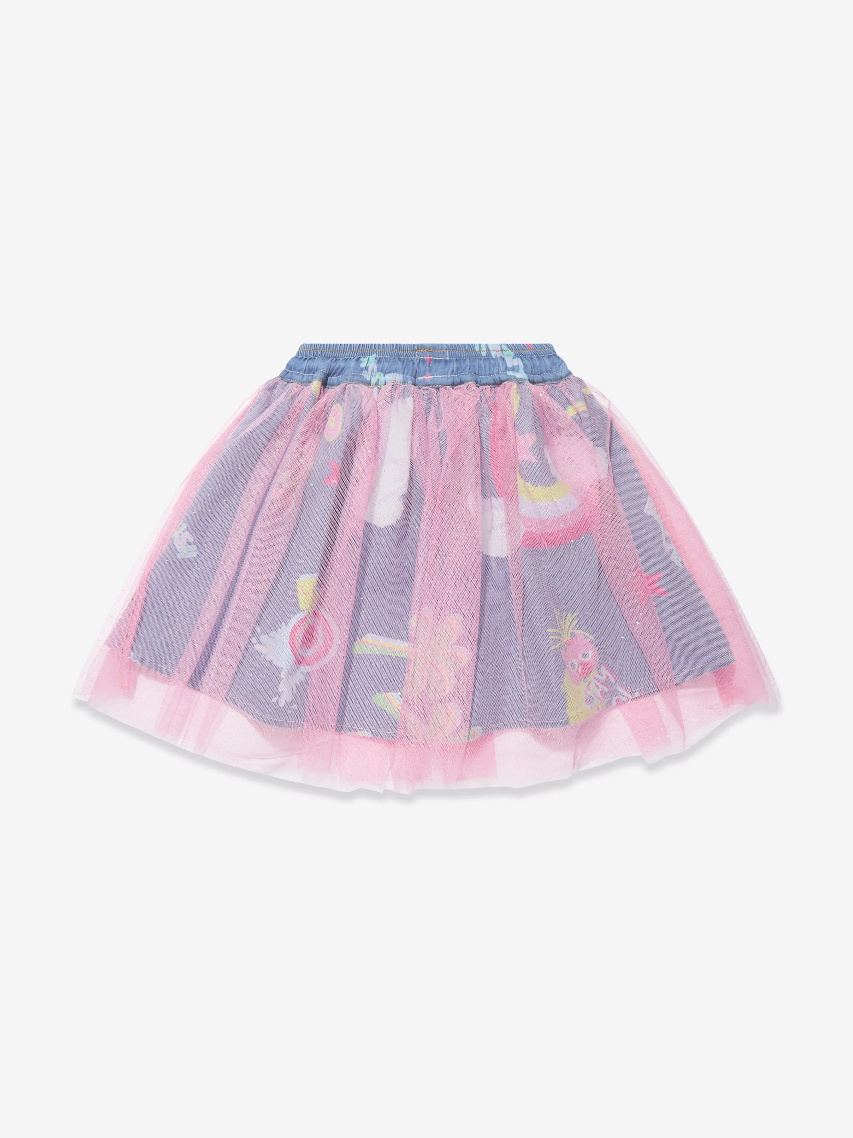 Jupe en Denim et Mesh Bleue Billieblush pour Filles