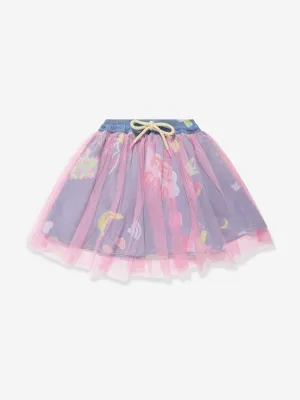 Jupe en Denim et Mesh Bleue Billieblush pour Filles