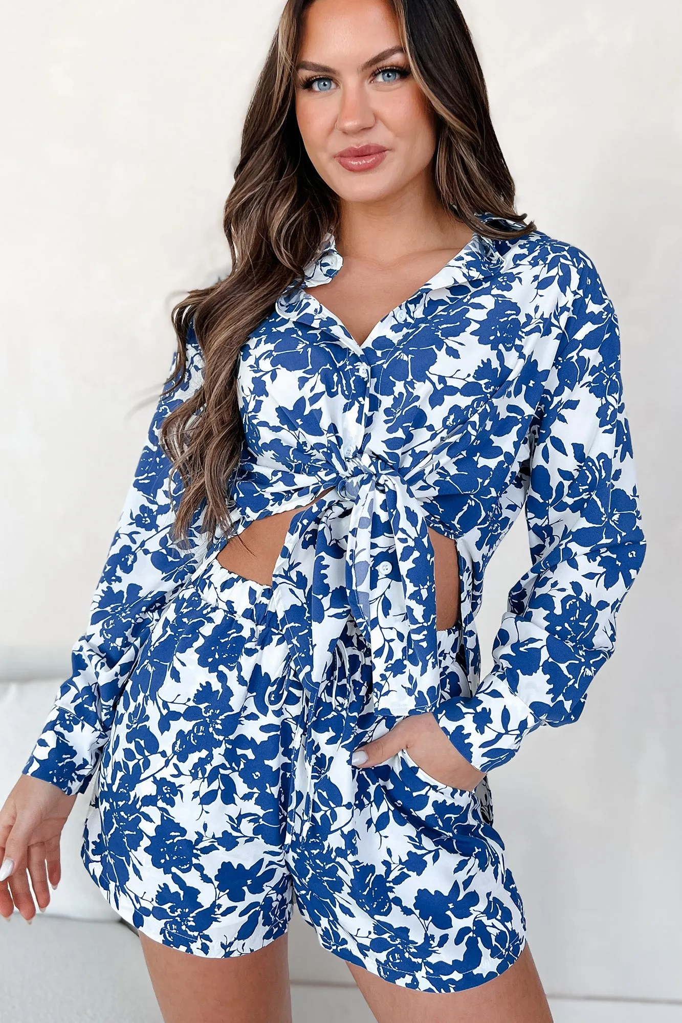 Ensemble Chemise à Boutons et Short Fleuri 