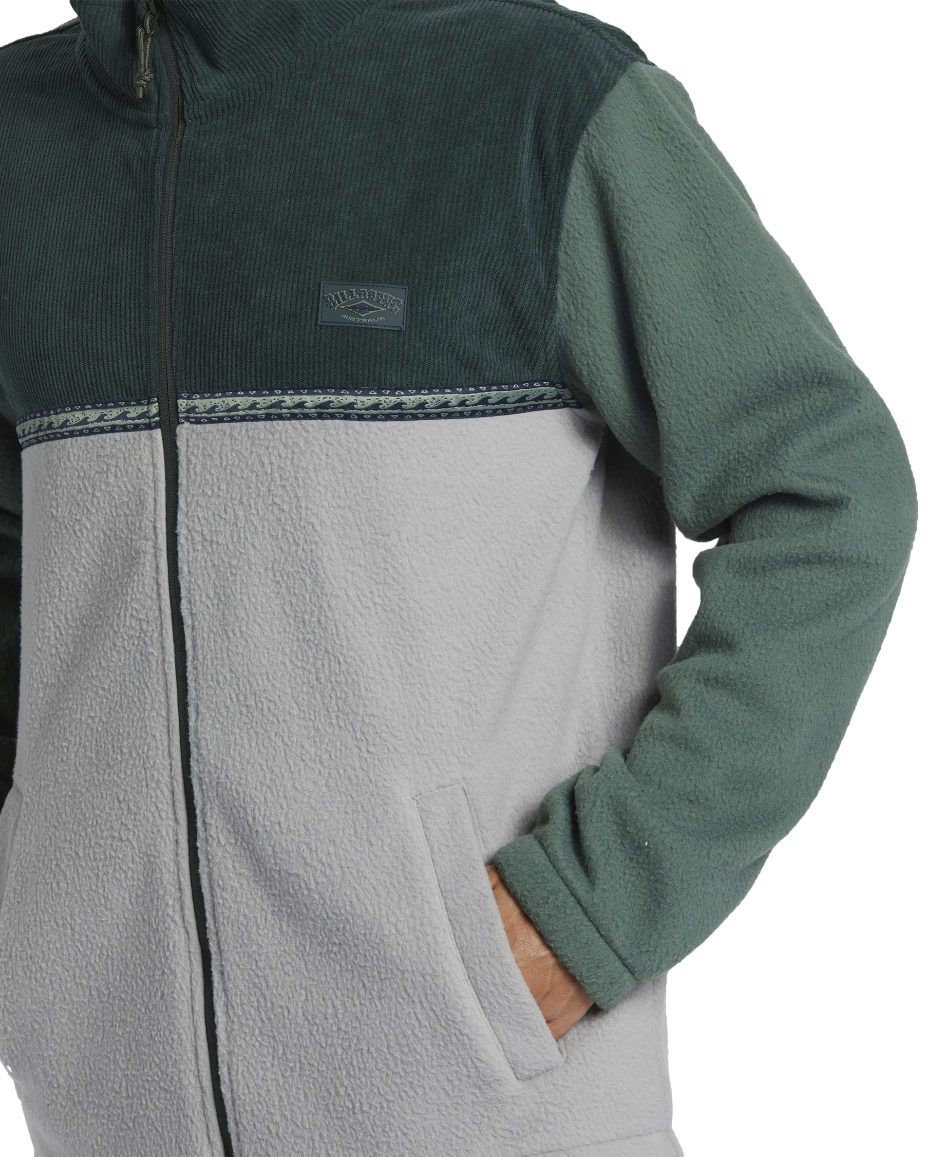Veste en polaire zippée Boundary Trail en vert forêt