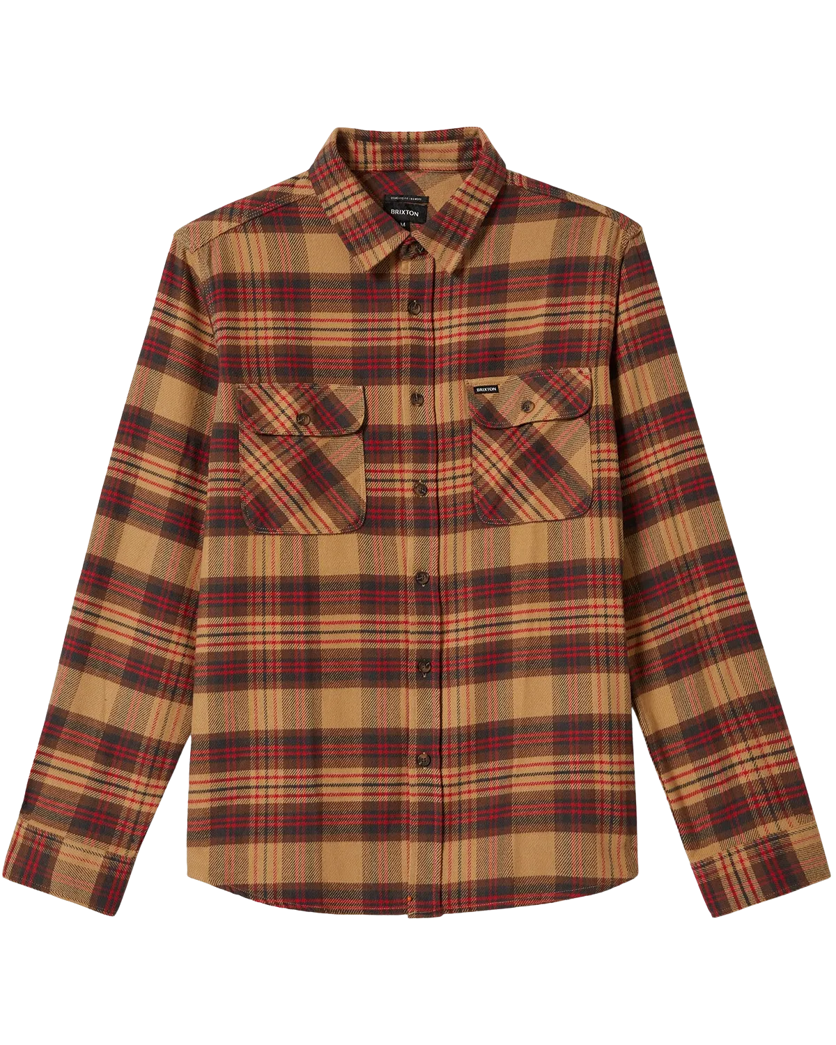 Chemise en flanelle Bowery en curry, noir lavé et cramoisi