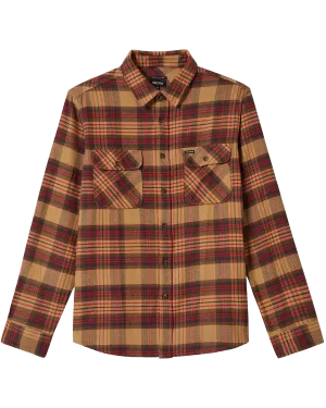 Chemise en flanelle Bowery en curry, noir lavé et cramoisi