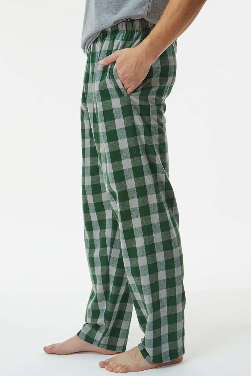 Boxercraft Pantalon en flanelle pour hommes Harley avec poches - Vert/Gris Oxford Buffalo