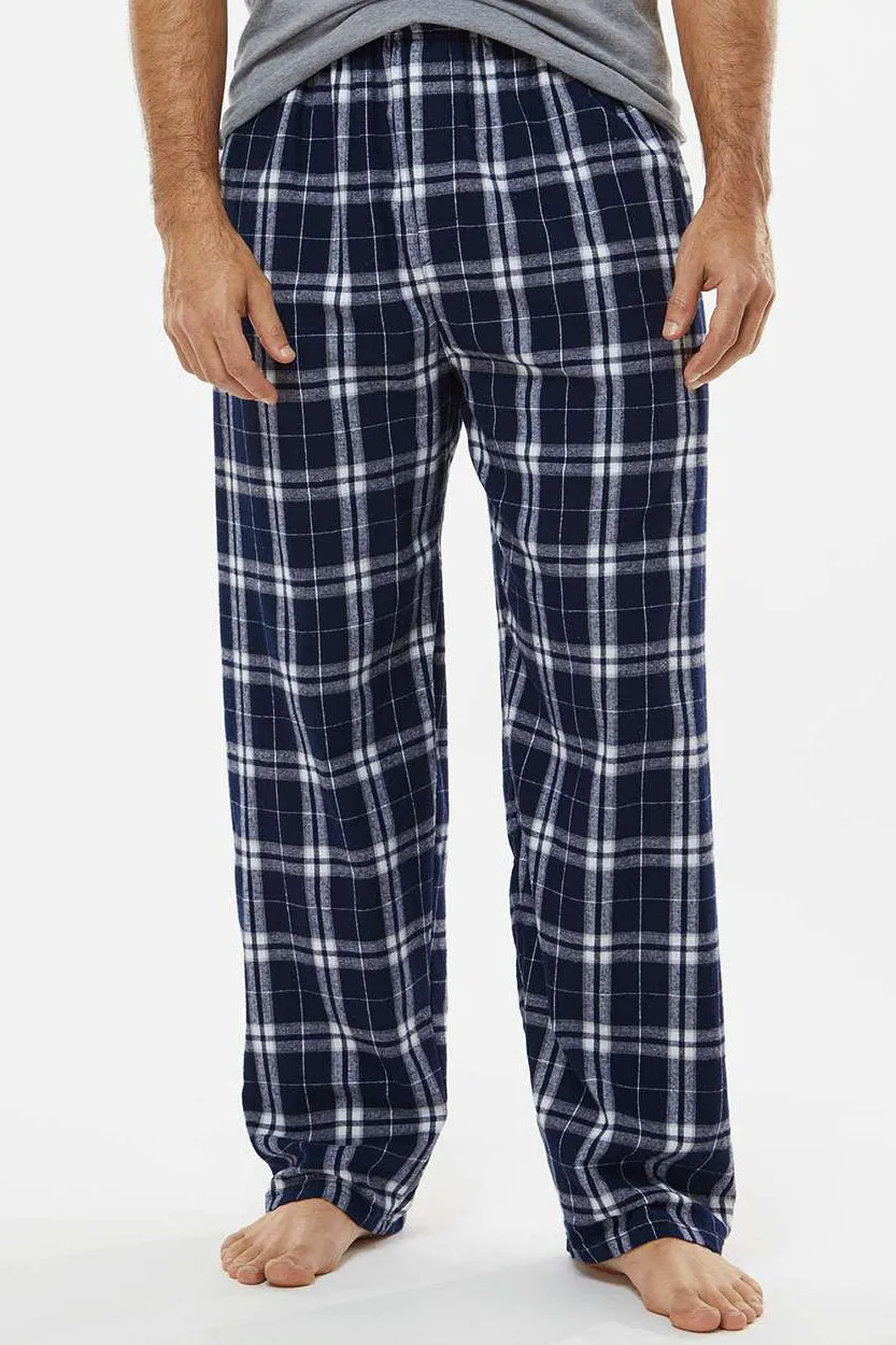 Pantalon en flanelle Boxercraft pour hommes Harley avec poches - Bleu marine/Gris argenté