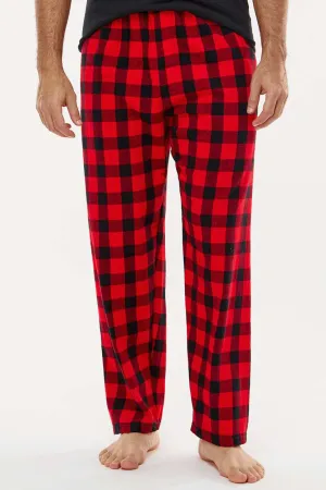 Boxercraft Pantalon en flanelle Harley pour hommes avec poches - Bison rouge/noir
