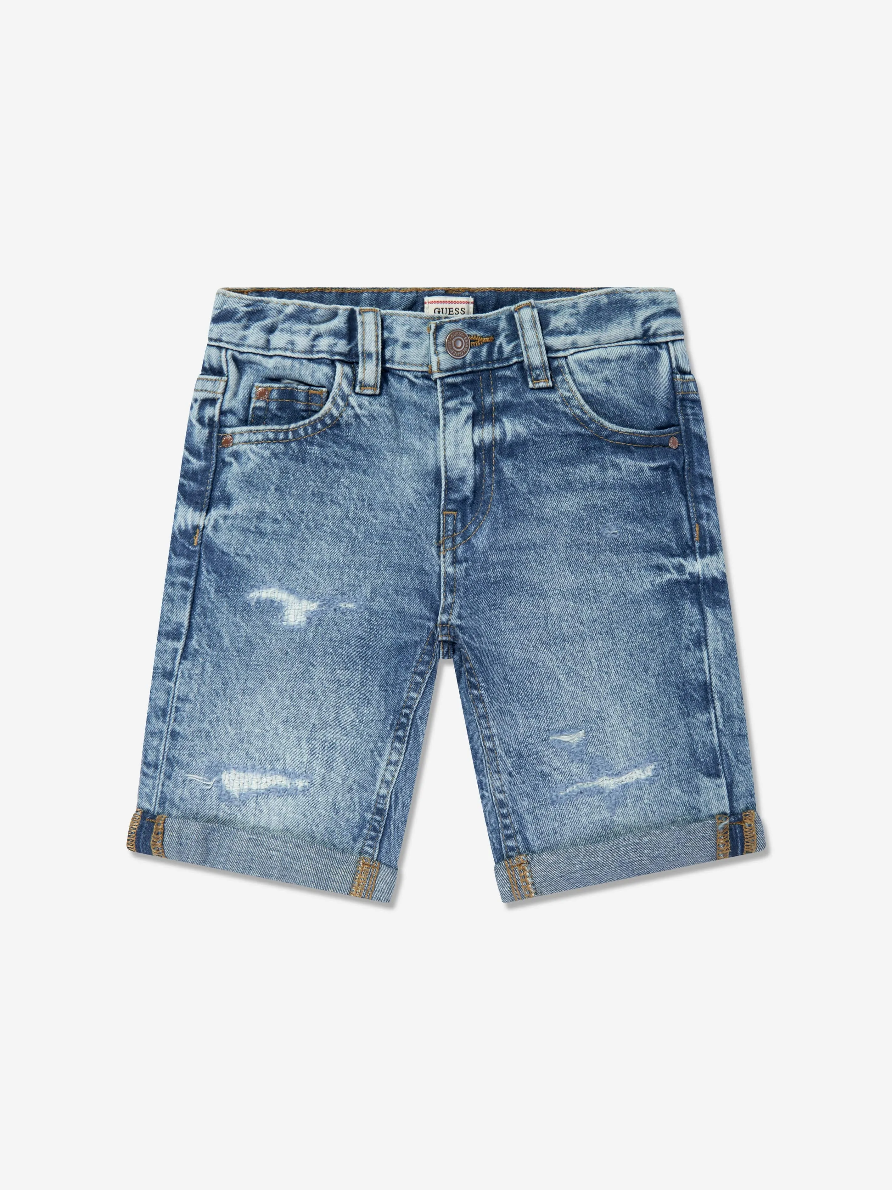 Short en Denim et Lin Bleu pour Garçons