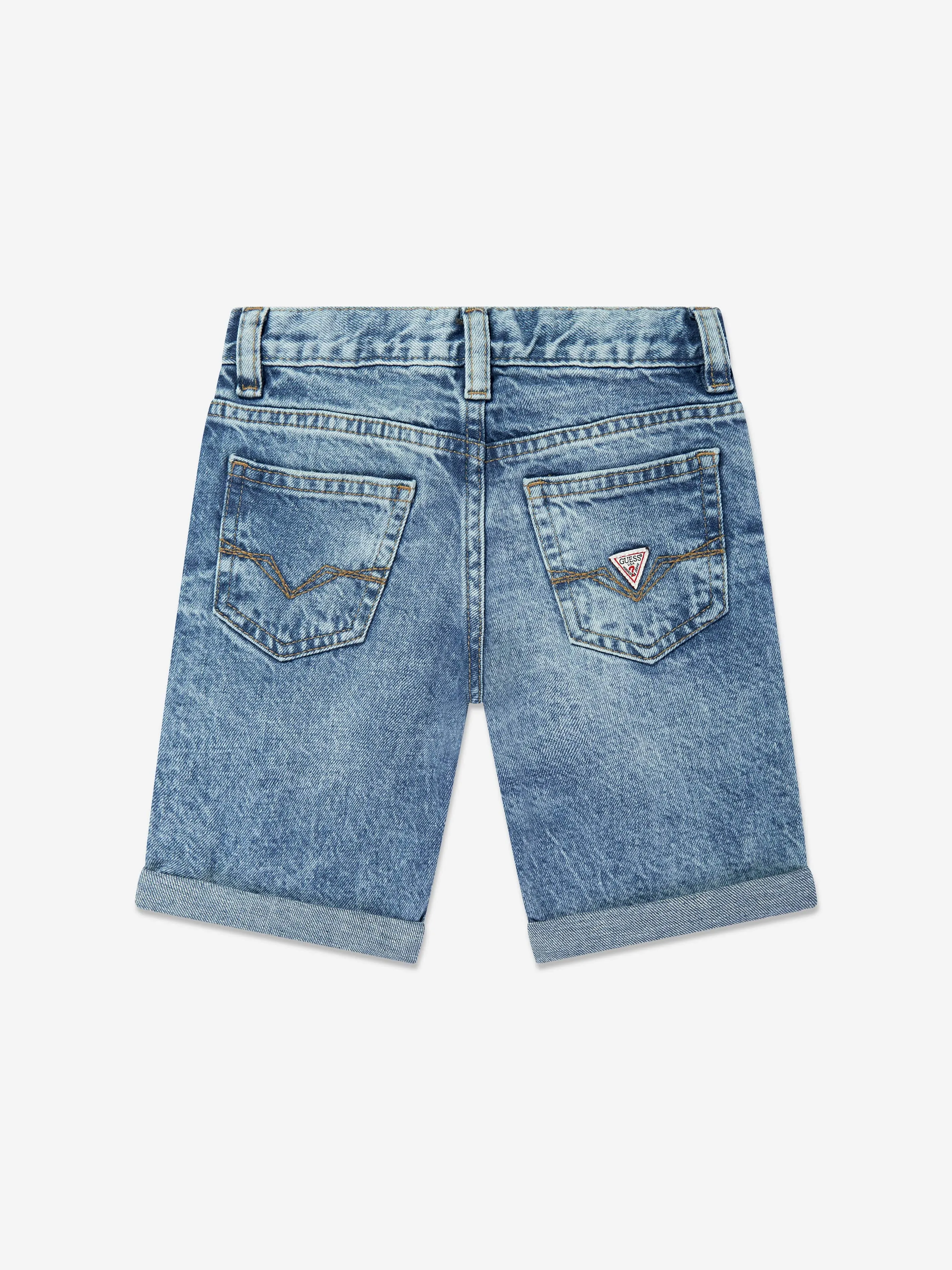 Short en Denim et Lin Bleu pour Garçons
