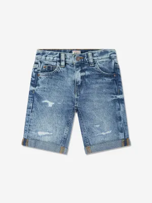 Short en Denim et Lin Bleu pour Garçons