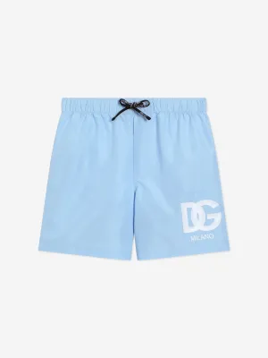 Short de bain pour garçons avec logo en bleu