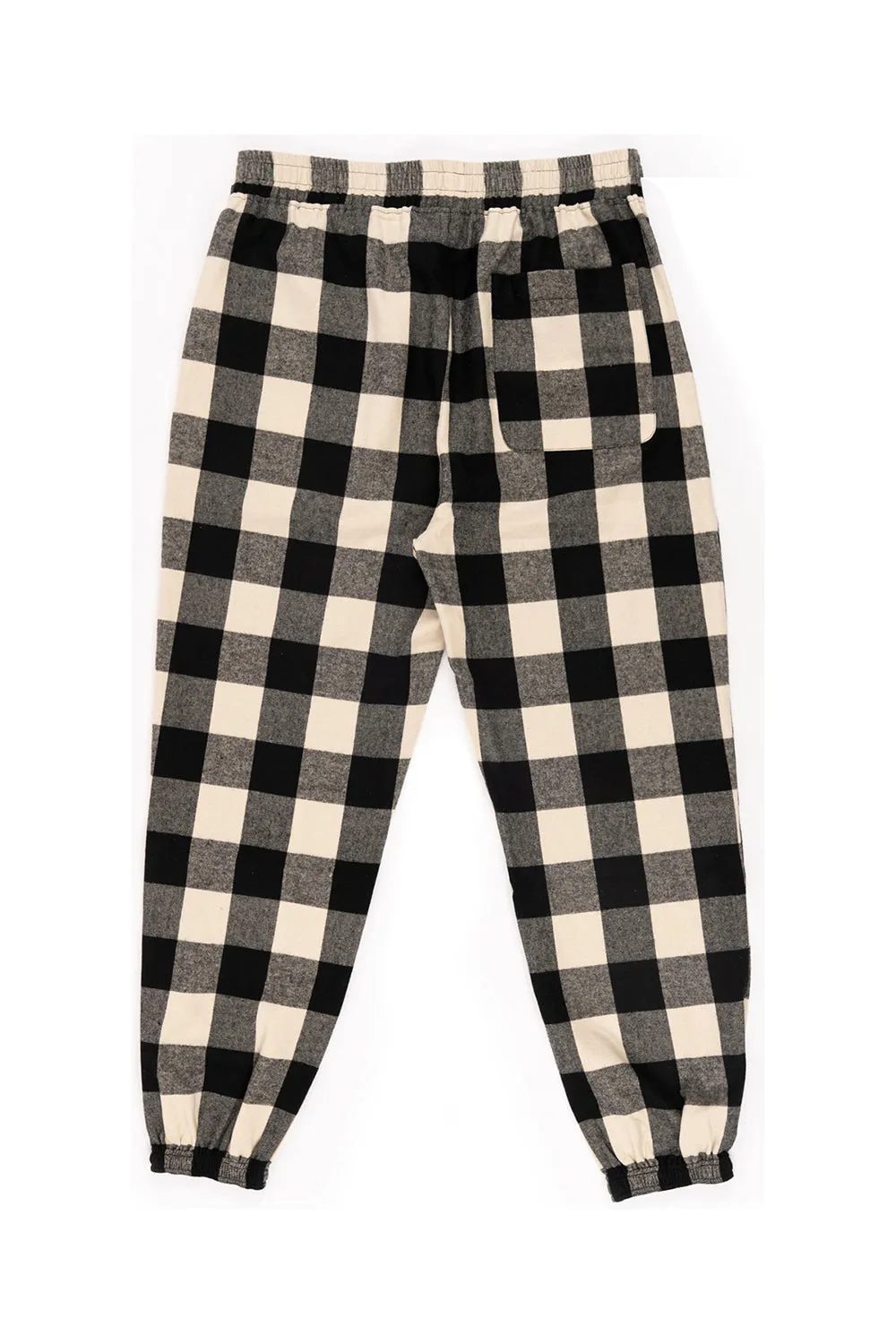 Pantalon de jogging en flanelle pour hommes Burnside avec poches - Écru/Noir