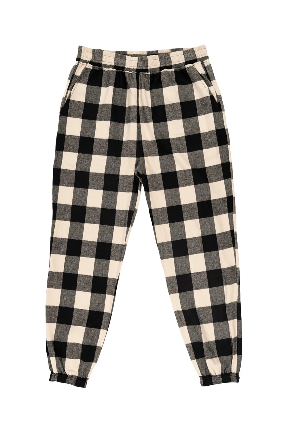 Pantalon de jogging en flanelle pour hommes Burnside avec poches - Écru/Noir