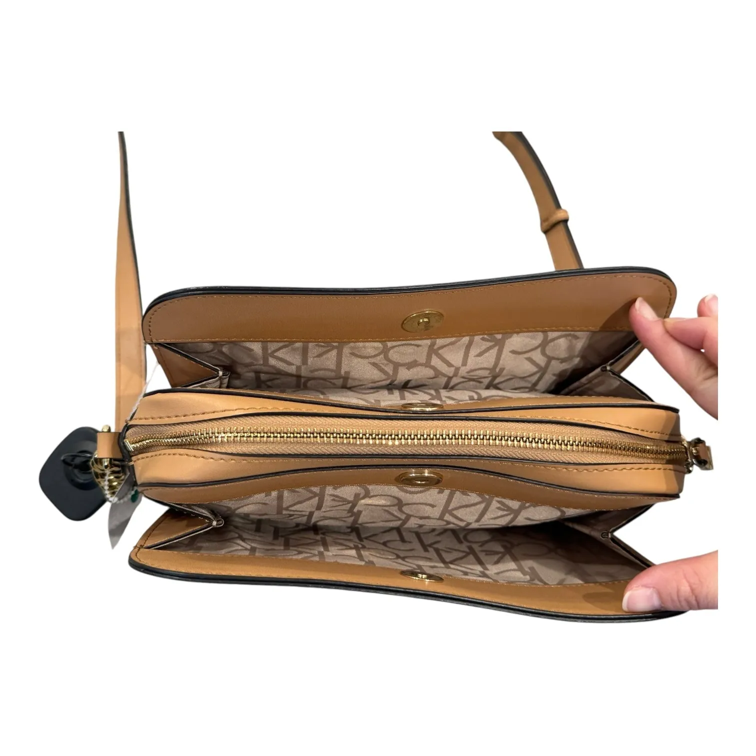 Sac à main Calvin Klein en marron, taille : Moyenne