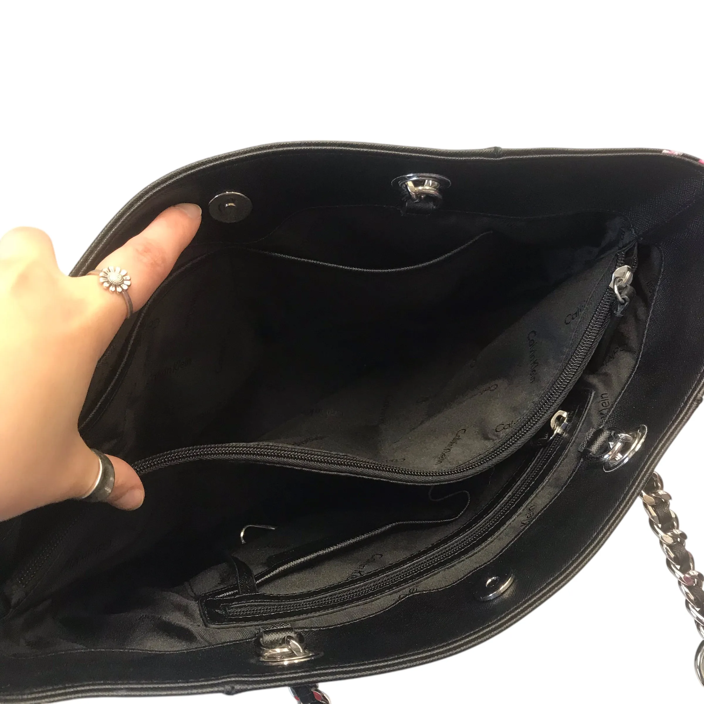 Sac à main Calvin Klein en imprimé floral, taille : Grand