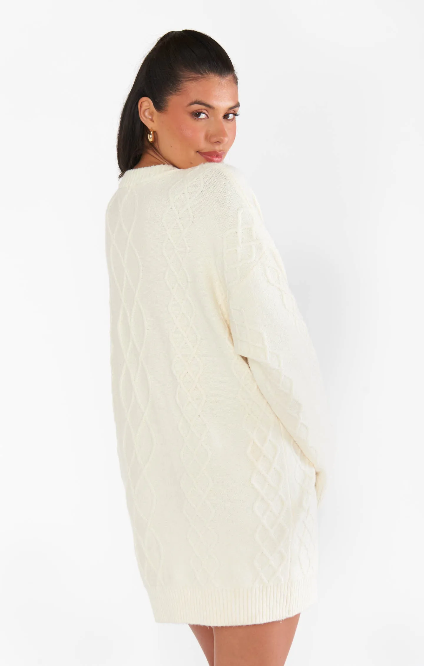 Pull tunique Canyon ~ Crème tricot doux et pelucheux